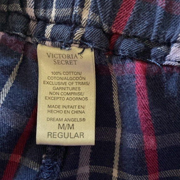 Women Victoria’s Secret blue purple pink plaid pajama lounge pants size M - Picture 5 of 6